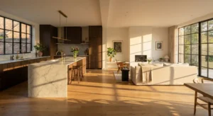 Renovated open-plan living space