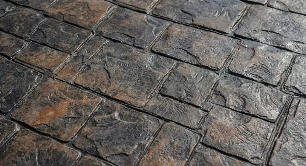 a popular pattern like cobblestone, slate, or flagstone. This emphasizes the ability to mimic natural materials.